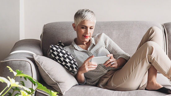 Woman laying on couch